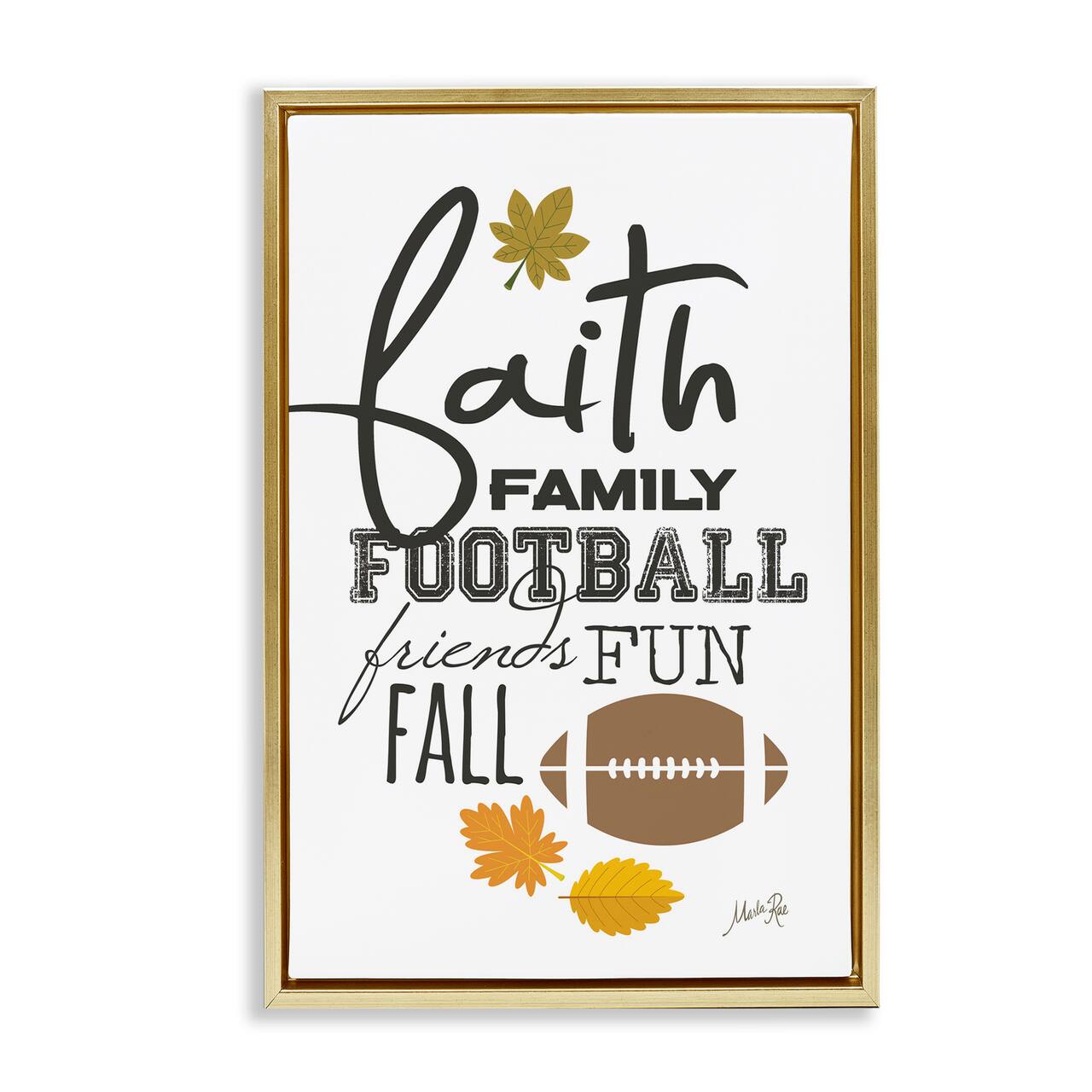 Stupell Industries Faith Family Football Floater Framed Art